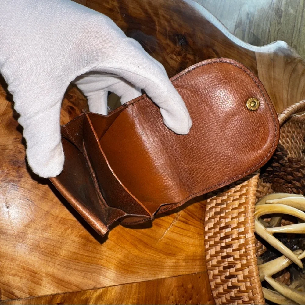 Louis Vuitton Monogram Porte Monnaie Gousset Coin Purse Wallet Brown - Picture 8 of 12